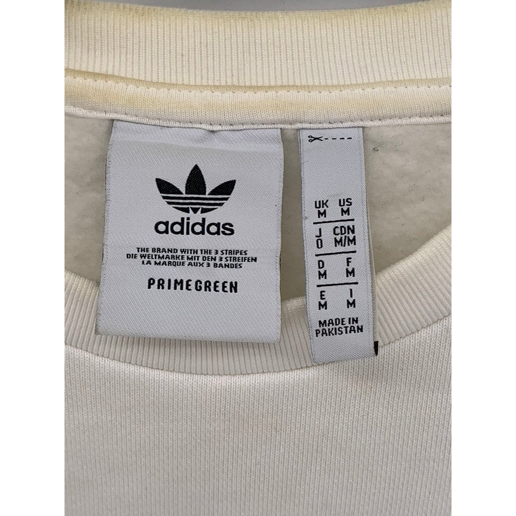 ADIDAS Men's White Embroidered Trefoil Sweatshirt SZ M