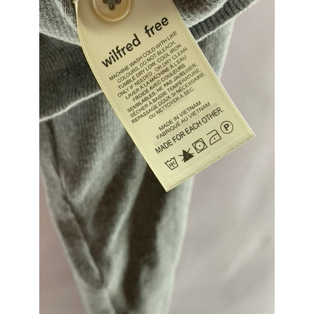 ARITZIA WILFRED FREE Women's Gray Ribbed Long Sleeve Henley Top SZ S