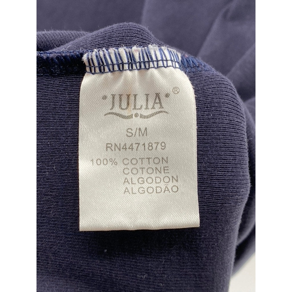 JULIA Women's Blue Star Studded Distressed Short Sleeve Crewneck Mini Dress SZ S