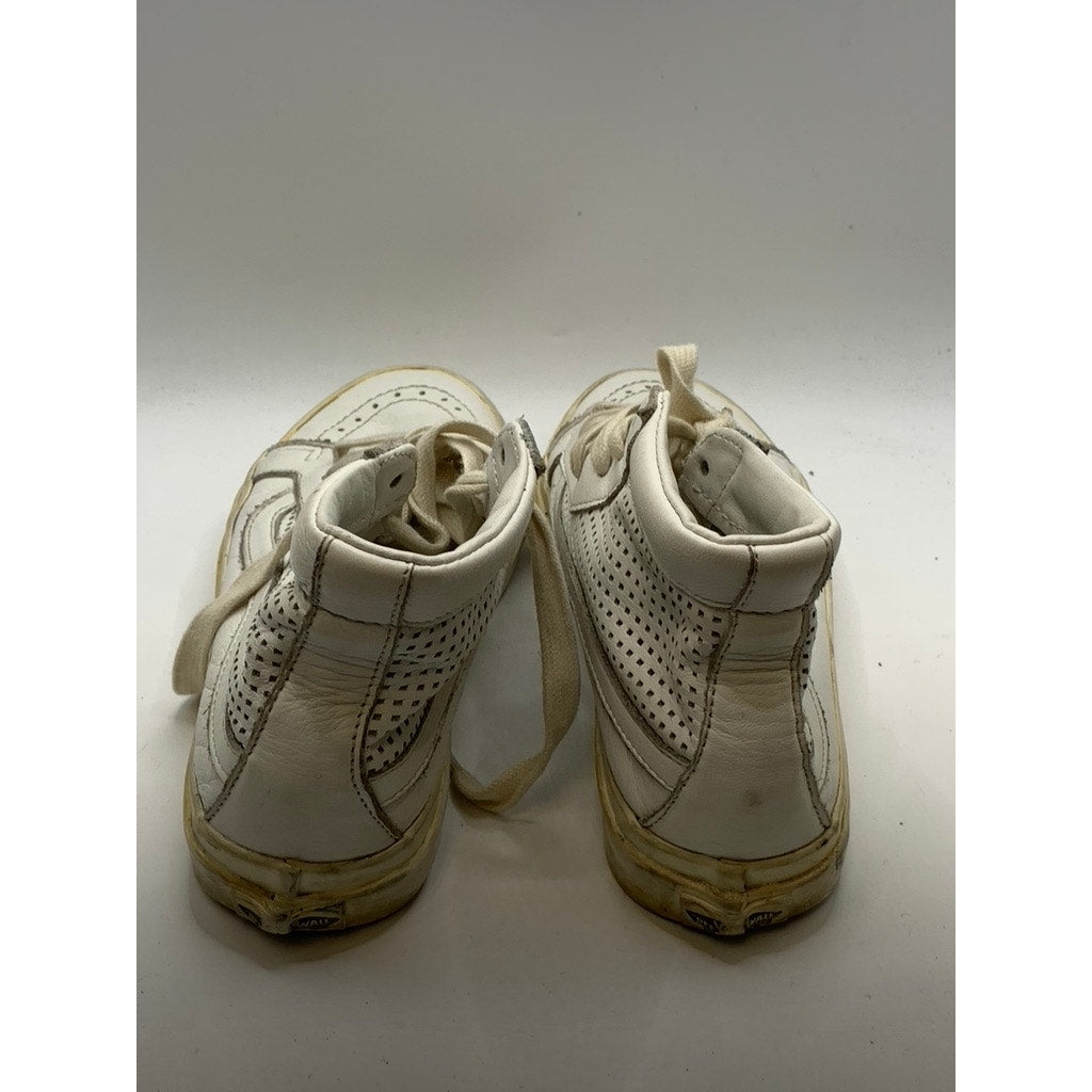 VANS Unisex White Sk8 Hi Top Slim Cutout Sneakers SZ M4.5/W6