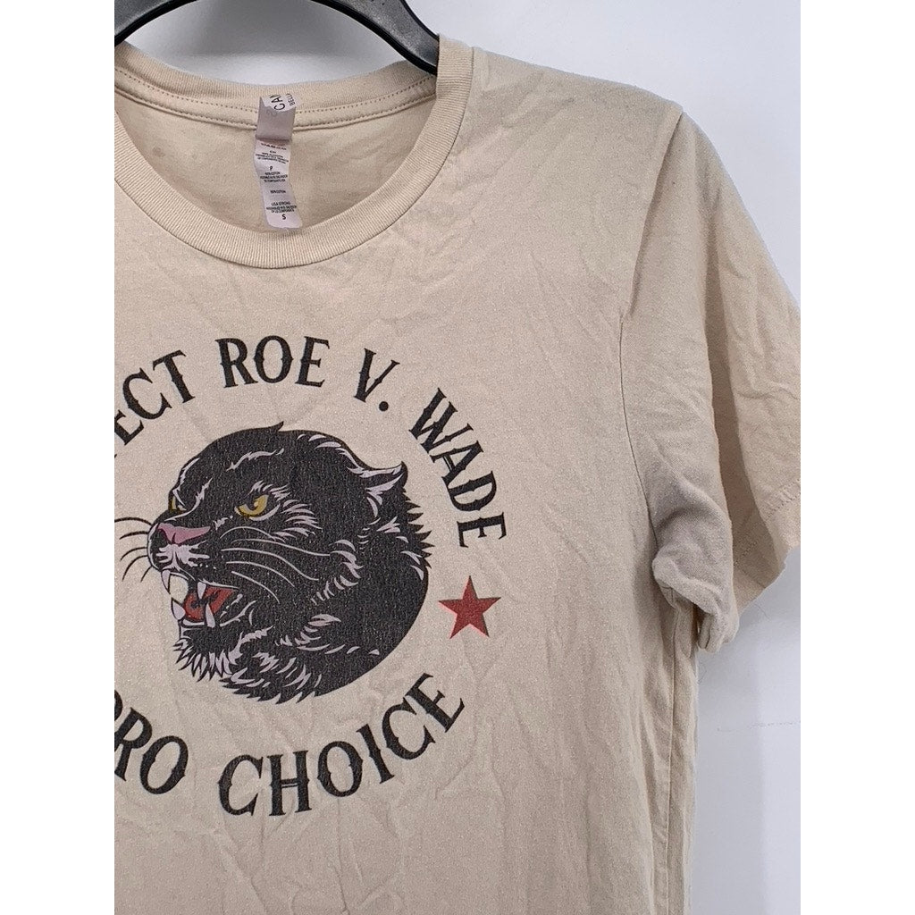BELLA + CANVAS Women's Beige Crewneck Graphic T-Shirt SZ S