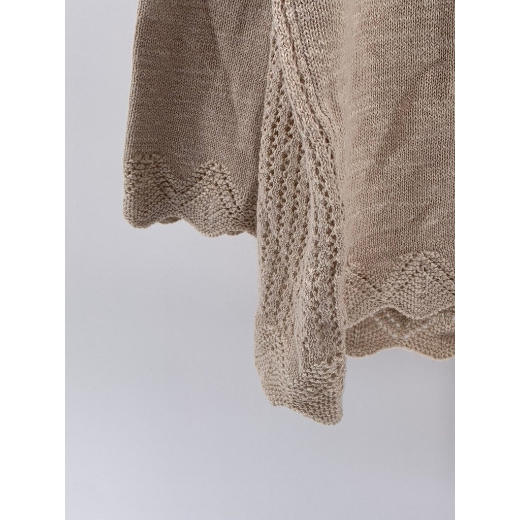 CROFT & BARROW Women's Beige Knit Open Front Cardigan SZ XL