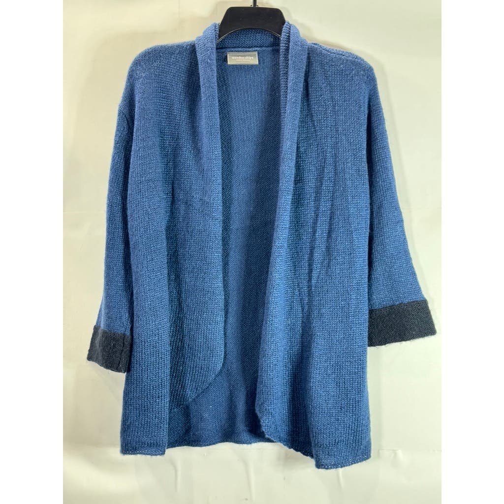 WOODEN SHIPS PAOLA BUENDIA Women's Indigo Knit Open-Front Cardigan SZ M/L