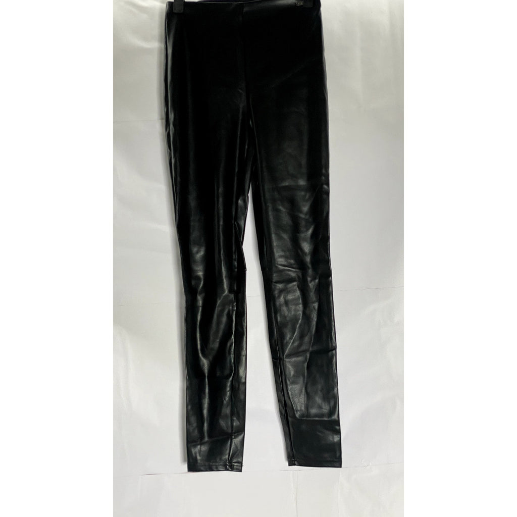 FABLETICS Women's Black Vegan Leather High-Rise Pull-On Leggings SZ XS