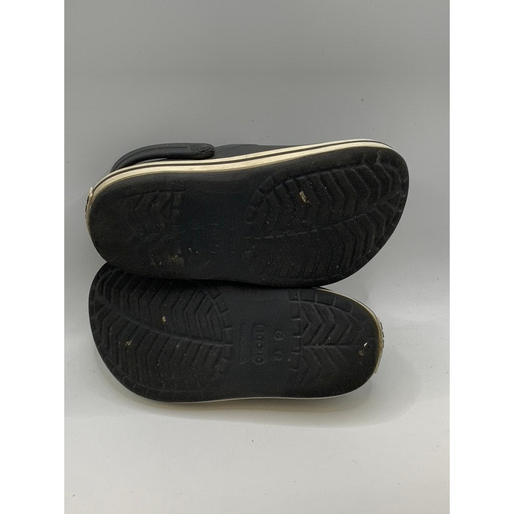 CROCS Baby Black-White Crocband Classic Shoes SZ J2