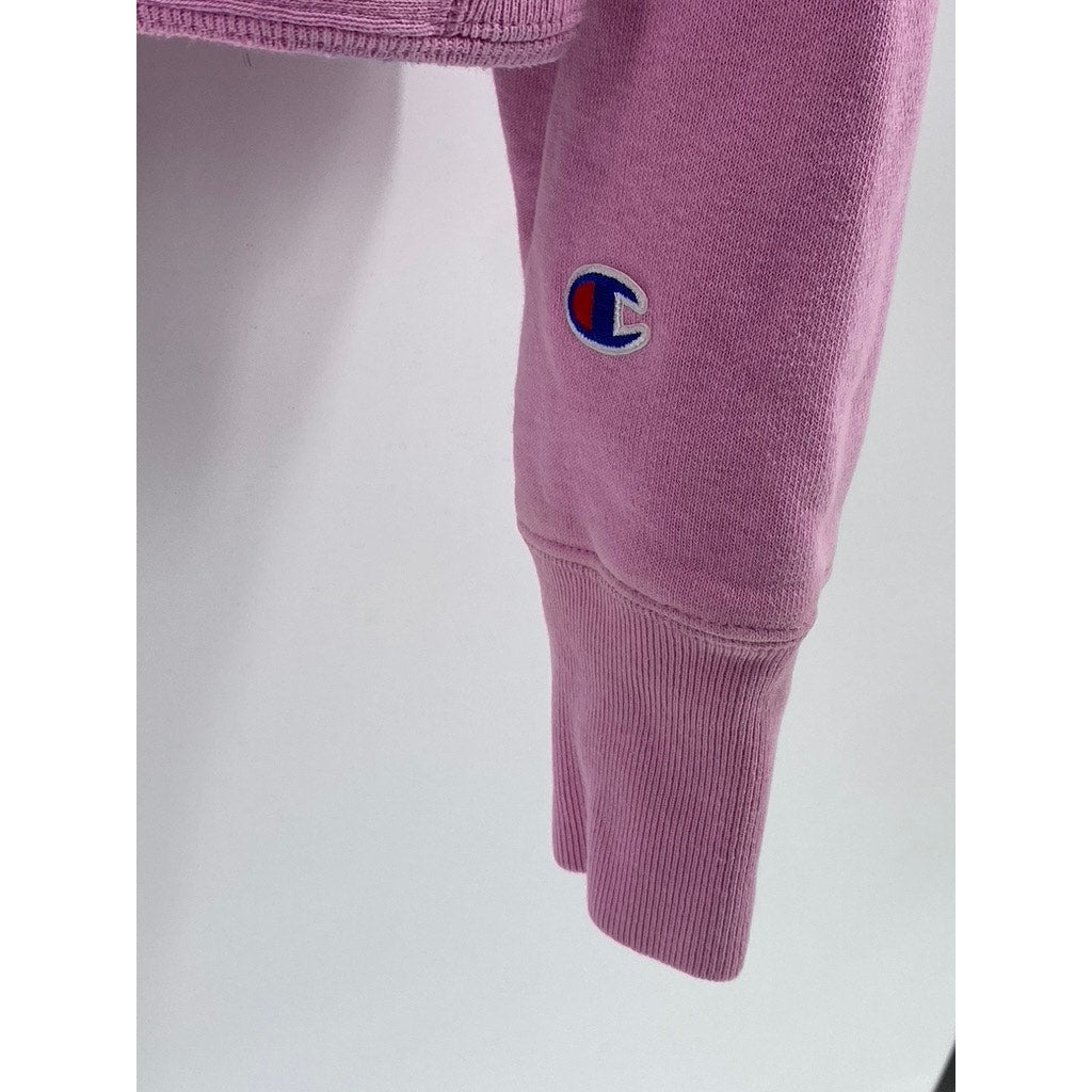 CHAMPION Women's Vintage Pink Reverse Weave Crewneck Cutoff Sweatshirt SZ S