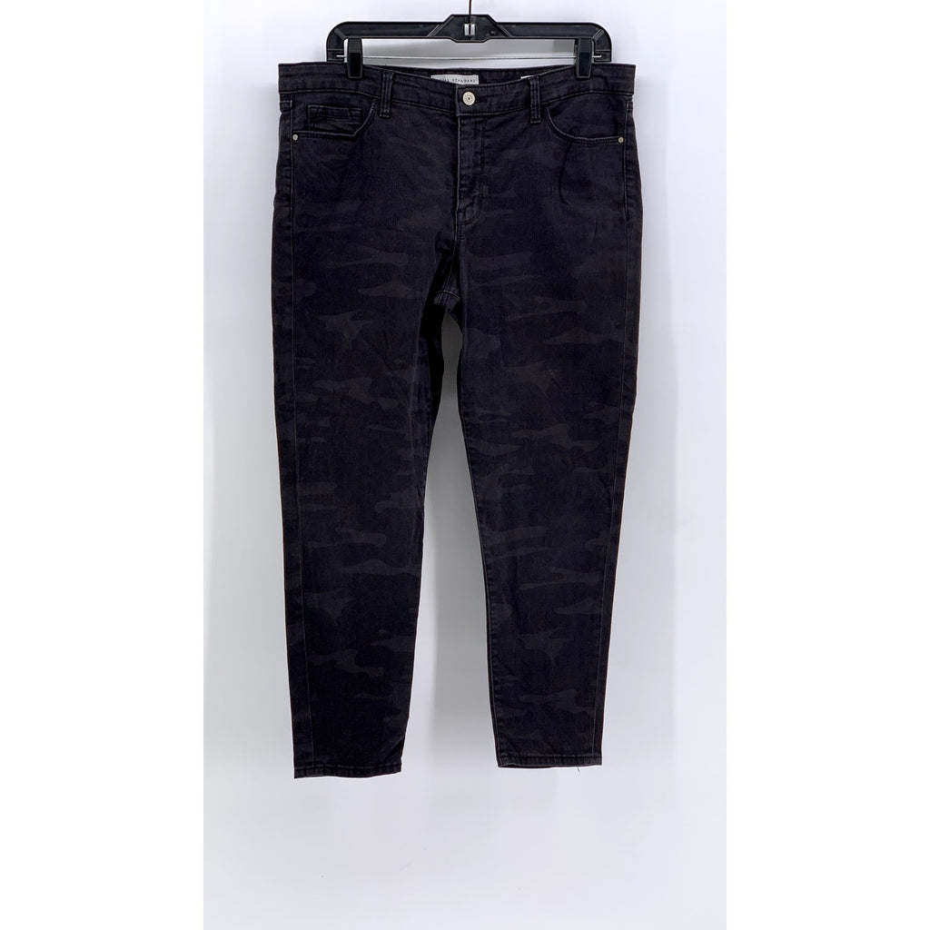 SOCIAL STANDARD By SANCTUARY Women's Black Camo Skinny Ankle Pants SZ 12
