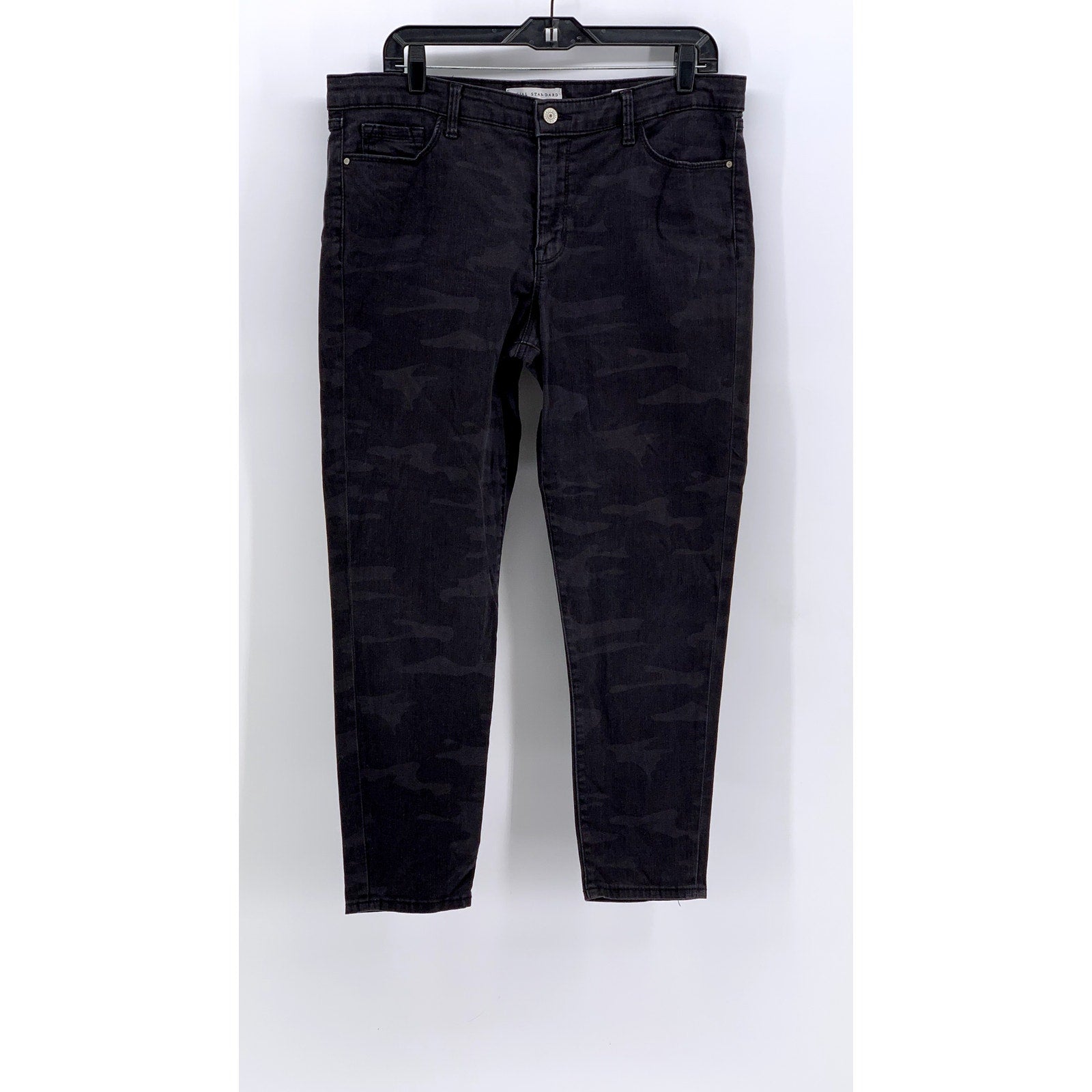 SOCIAL STANDARD By SANCTUARY Women's Black Camo Skinny Ankle Pants SZ 12