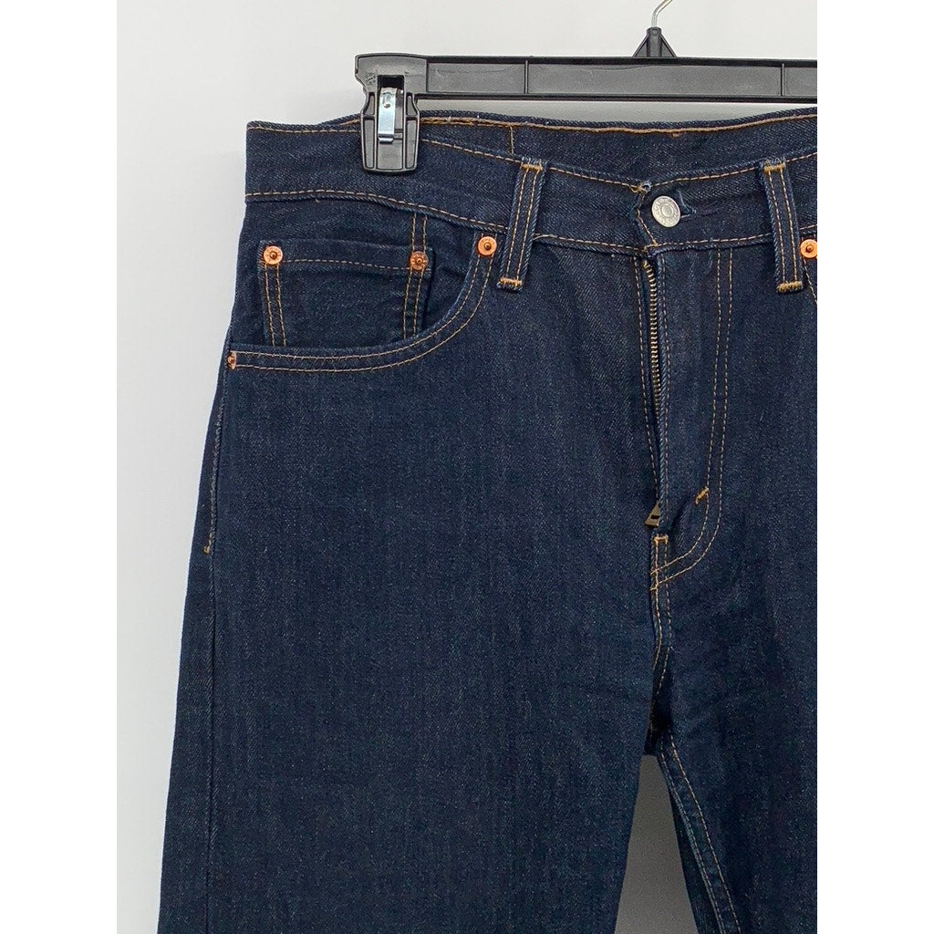 LEVI'S Men's Rinsed Indigo Denim 505 Regular-Fit Straight-Leg Jeans SZ 31X30