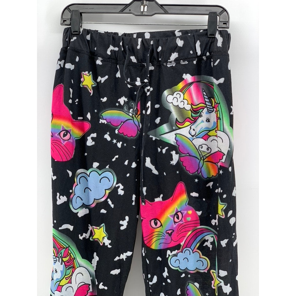 TOP DRAWER Women's Black Multi Cart Print Pajama Pants SZ S