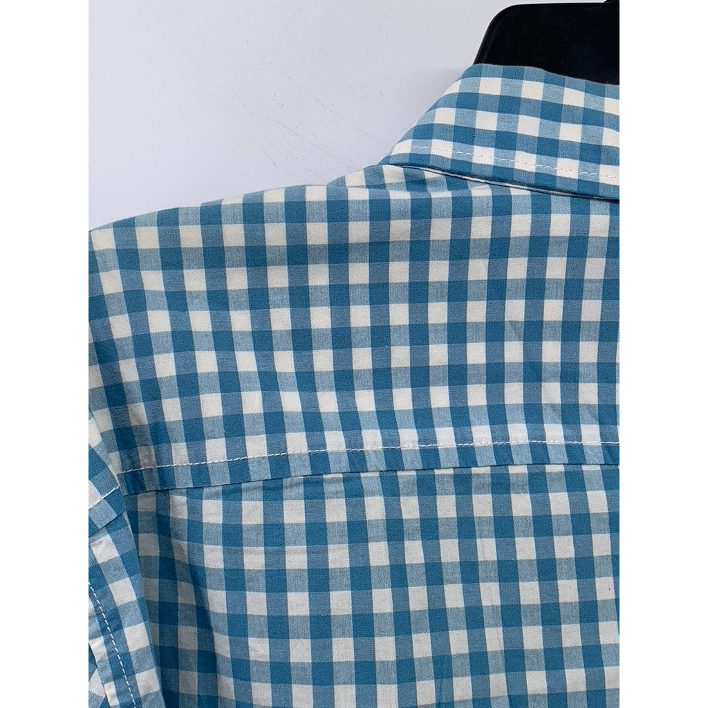 CHUBBIES Men's Blue-White Gingham Button-Up Shirt SZ XL