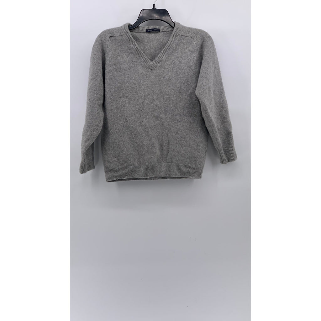BRANDY MELVILLE Women's Heather Gray Wool V-Neck Long Sleeve Sweater SZ OS