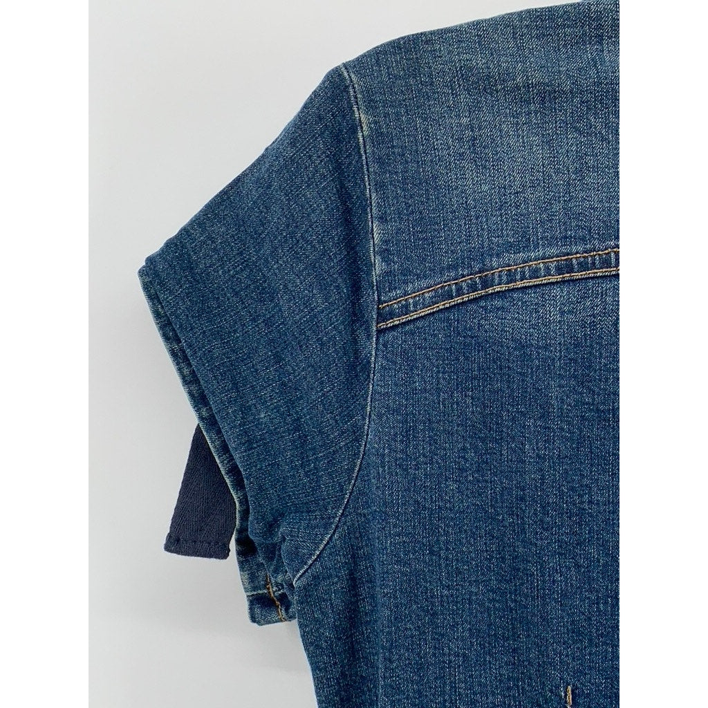 TOMMY JEANS Women’s Blue Denim Cargo Straight-Leg Jumpsuit SZ XS