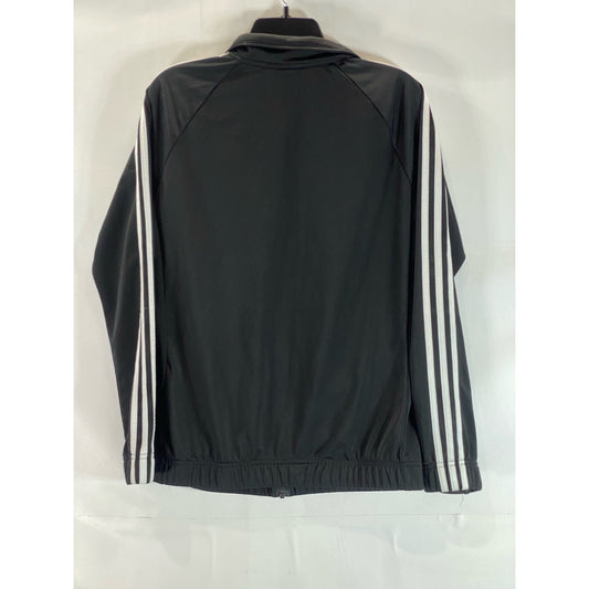 ADIDAS Women's Black/White 3-Stripe Designed to Move Track Jacket SZ L