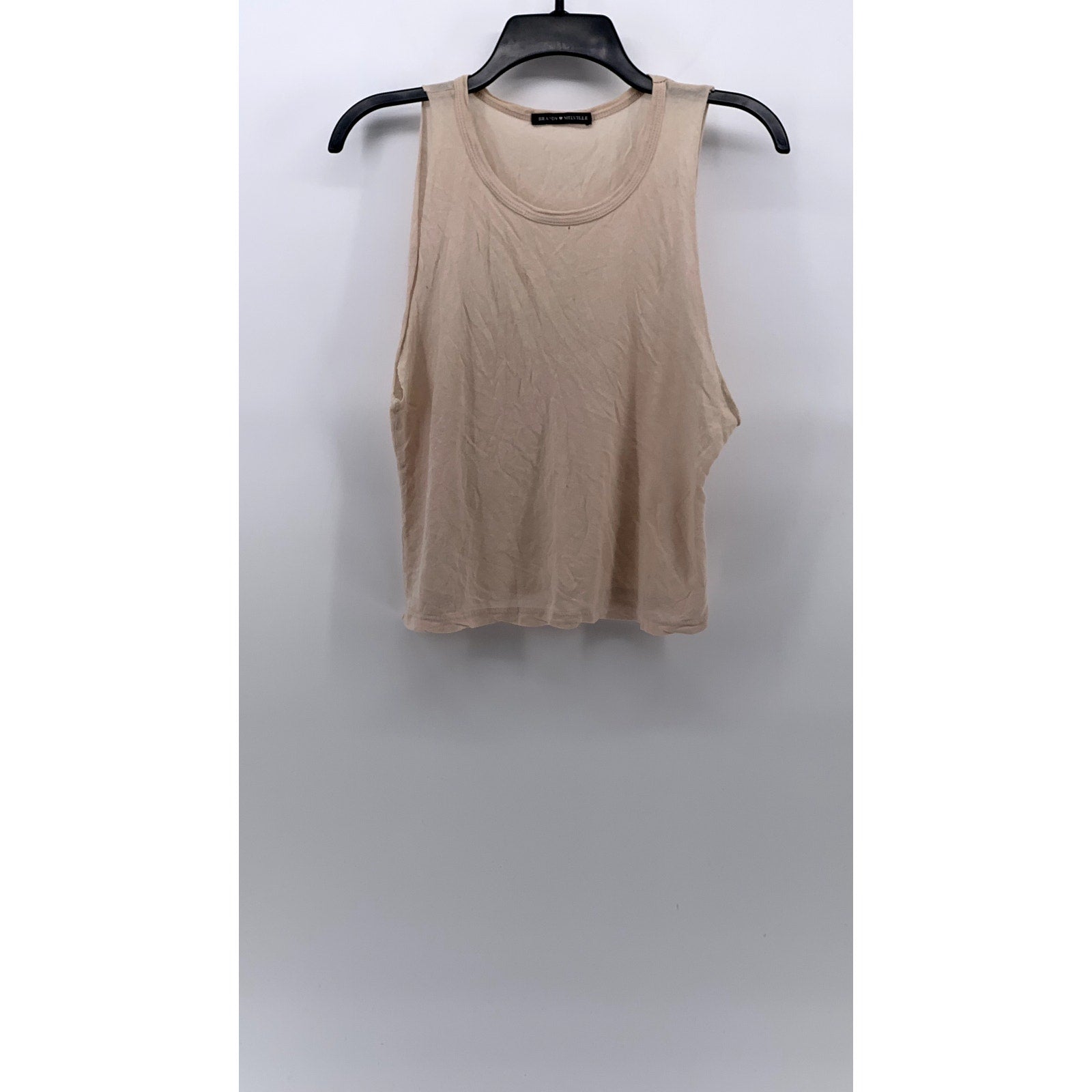 BRANDY MELVILLE Women's Beige Scoop-Neck Lightweight Muscle Tank Top SZ OS