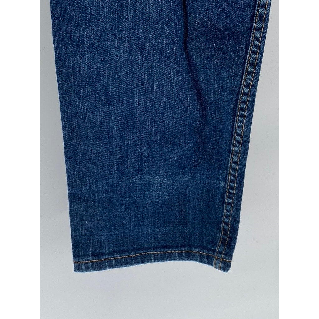 LEVI’S Men’s Blue Medium Wash Denim Distressed 502 Tapered-Leg Jeans SZ 34x32