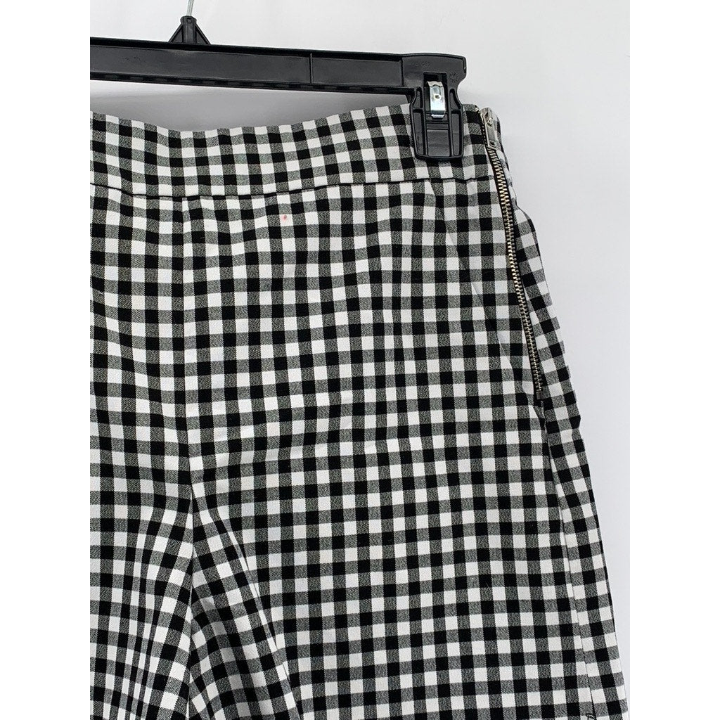 ZARA Women's Black-White Checkered High-Waist Shorts SZ S