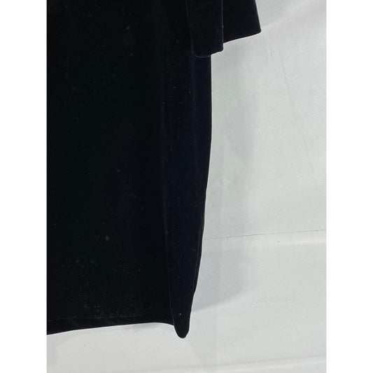 NEW YORK & CO. Women's Black Velvet 3/4 Sleeve Velvet Stretch Tunic Dress SZ M