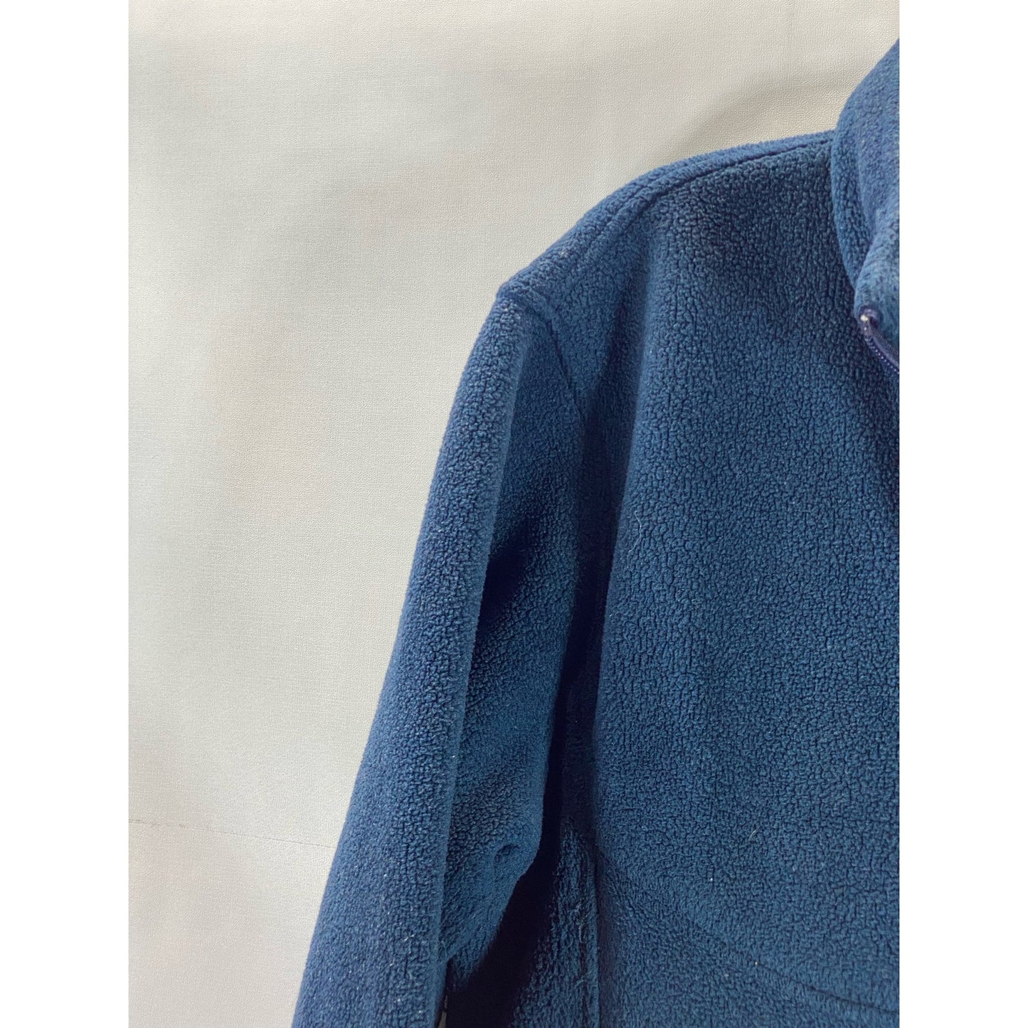CHAMPION Men's Blue Fleece Script Logo Stand-Collar Zip-Up Jacket SZ S