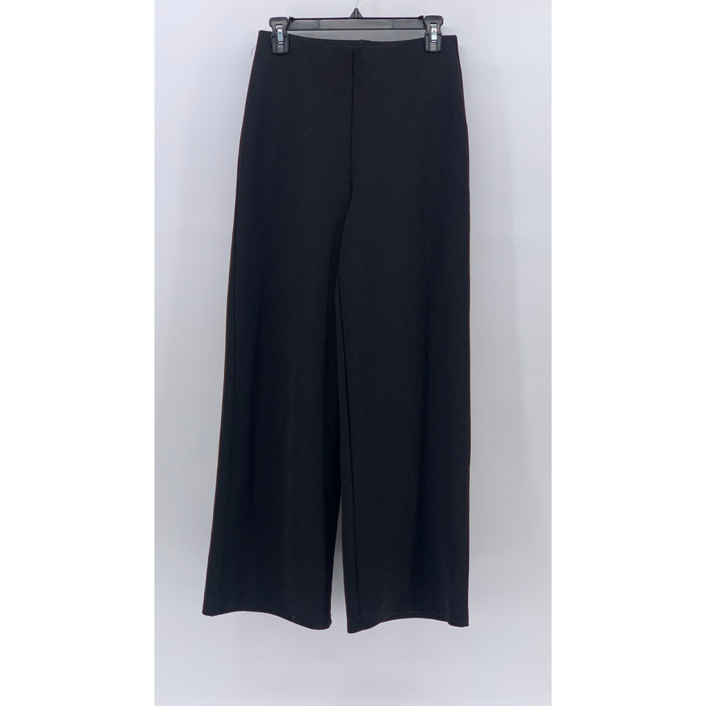 H&M Women's Black Solid Black High-Rise Wide-Leg Pull-On Pants SZ S