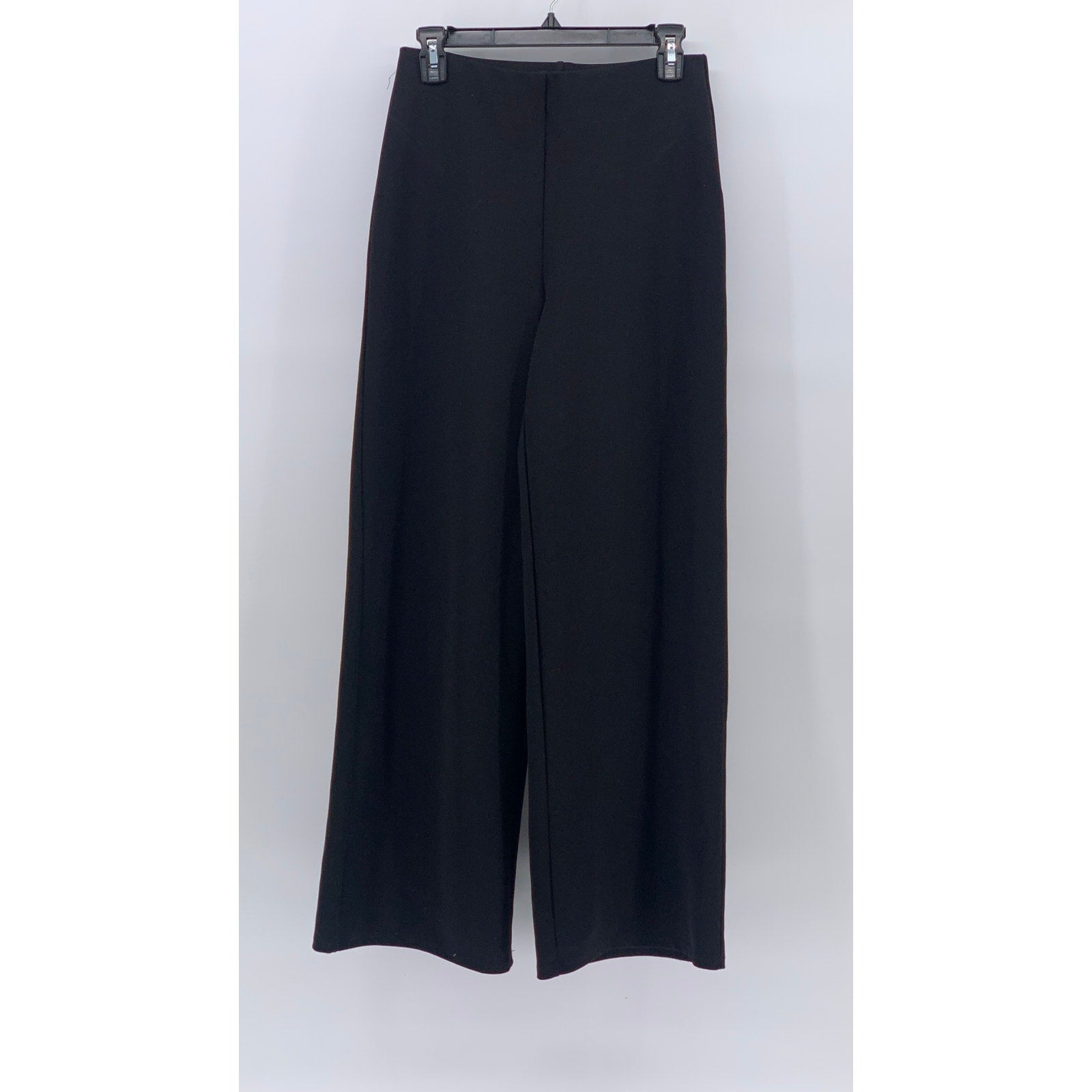 H&M Women's Black Solid Black High-Rise Wide-Leg Pull-On Pants SZ S