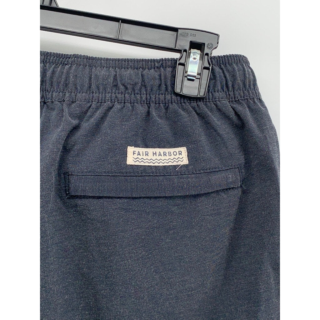 FAIR HARBOR Men's Blue Drawstring Pull-On Swim Shorts SZ L