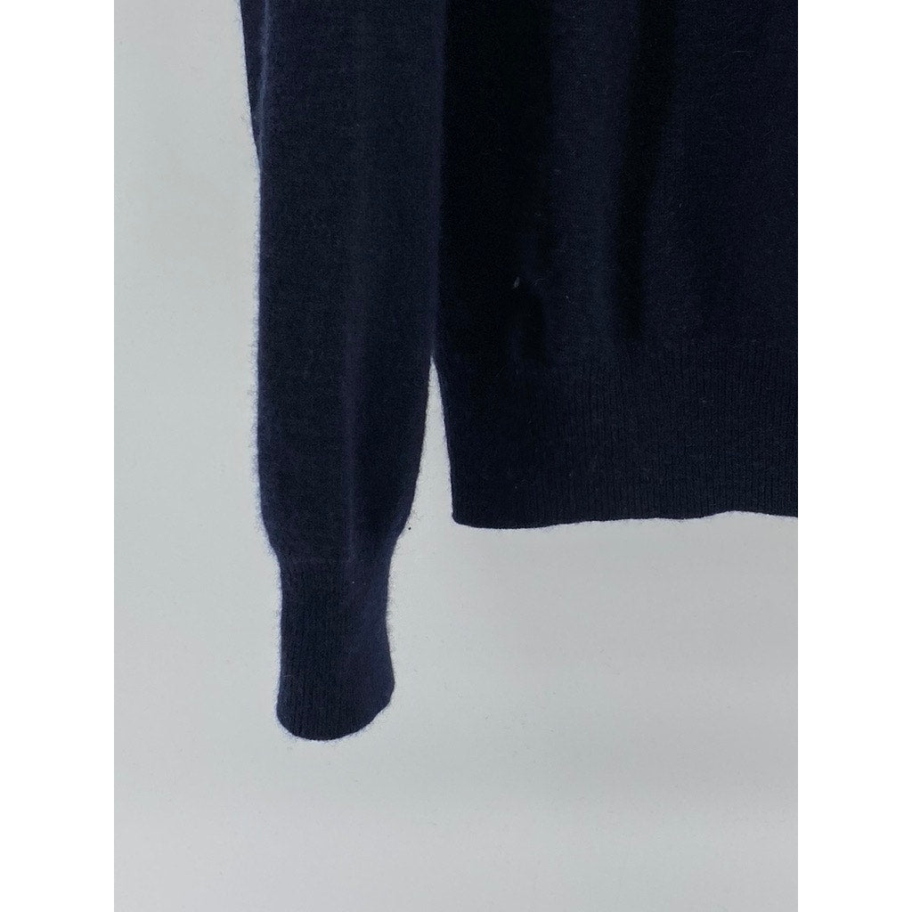 J.CREW Men’s Navy Blue V-Neck Italian Cashmere Long Sleeve Sweater SZ L