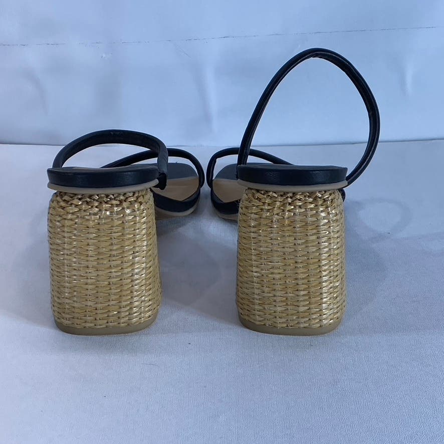 DOLCE VITA Women's Black Stella Netra Square-Toe Slip-On Block-Heel Sandal SZ9.5