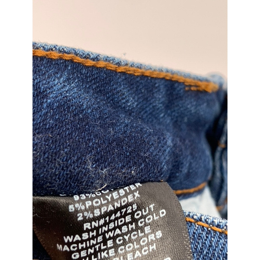 AMERICAN BAZI Women's Blue Denim Y2K Streetwear Distressed High-Rise Jeans SZ 26