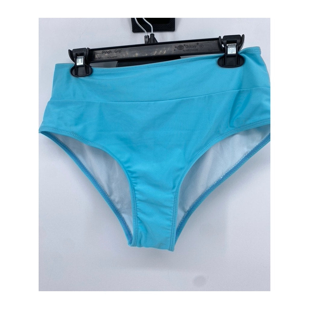 SHEIN Women's Plus Light Blue Solid Swim Bottoms SZ 0XL