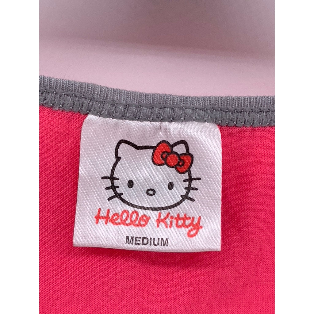 HELLO KITTY Girls' Pink-Gray Graphic Tank Top SZ M
