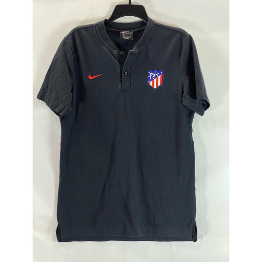 NIKE Men's Black Atletico Madrid Authentic Grand Slam Short Sleeve Polo SZ M