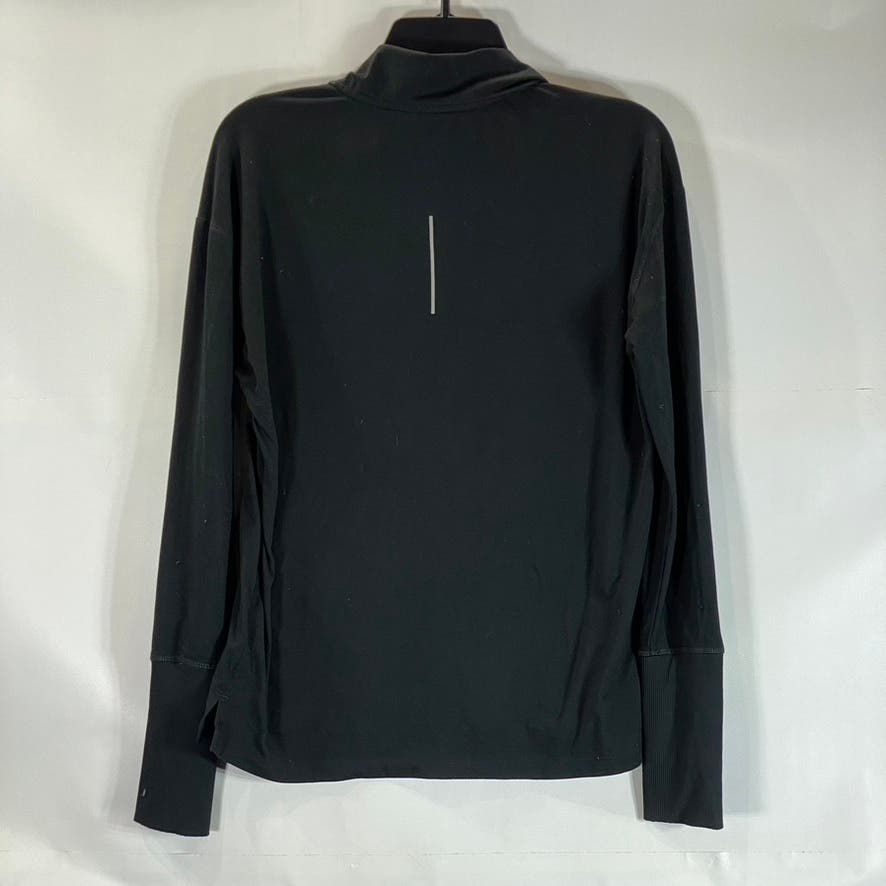 NIKE Women’s Black Solid Dri-FIT Quarter-Zip Long Sleeve Running Top SZ M