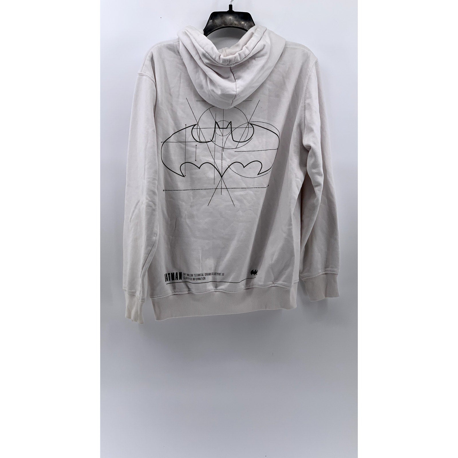 DC COMIC White Batman Graphic Pullover Hoodie SZ L