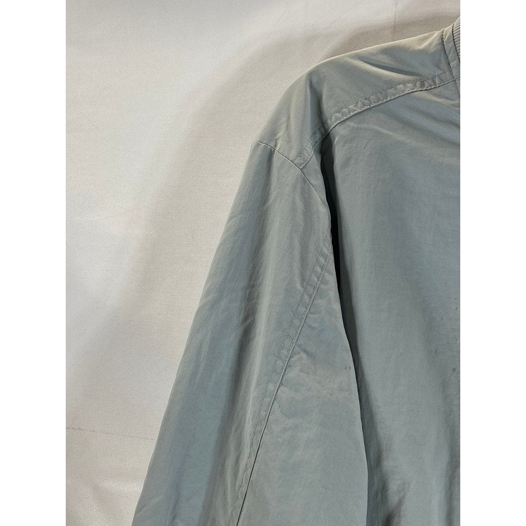 EDGAR + ASH Men's Gray Full-Zip Windbreaker Bomber Jacket SZ M