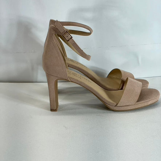 CHINESE LAUNDRY Women's Dark Nude Timi Ankle-Strap Square-Toe Dress Sandals SZ 9