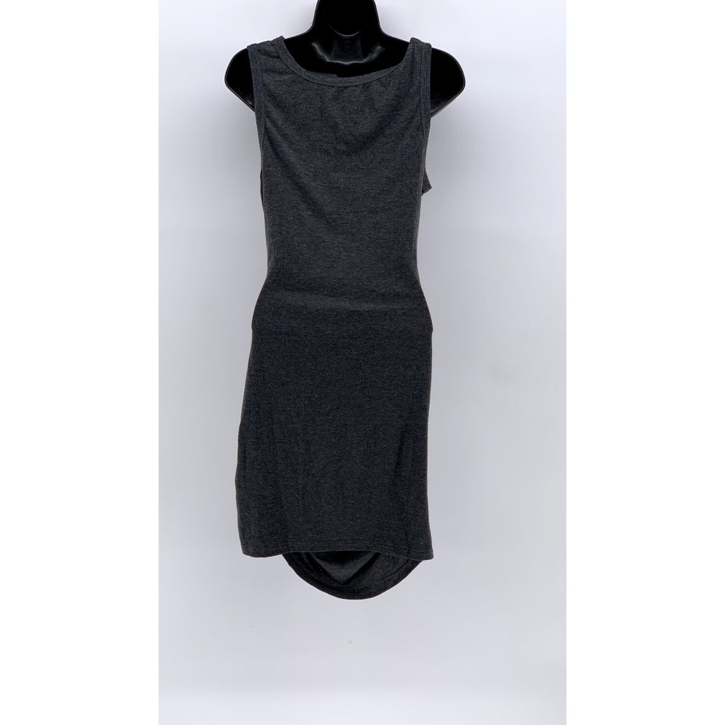 UNBRANDED Women's Charcoal Gray Twist Knot Cutout Sleeveless Midi Dress SZ M