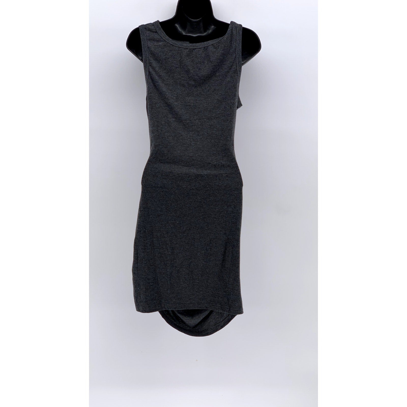UNBRANDED Women's Charcoal Gray Twist Knot Cutout Sleeveless Midi Dress SZ M
