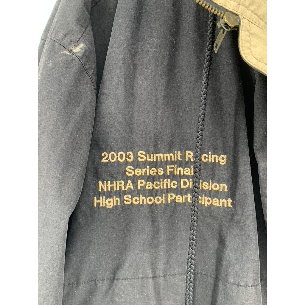 TRI-MOUNTAIN Men's Black Vintage Zip-Up Racing Logo Jacket SZ XL