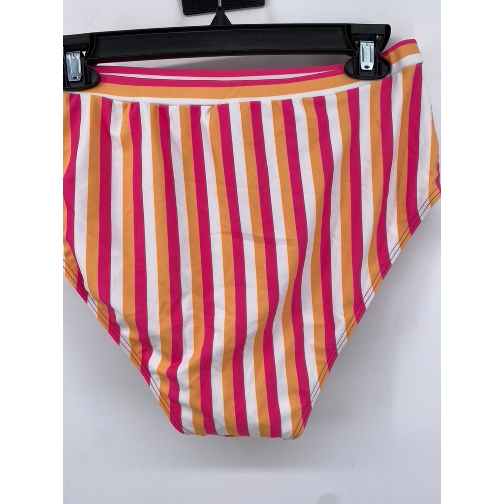 SHEIN Women's Plus Multi-Color Striped Swim Bottoms SZ 0XL(12)