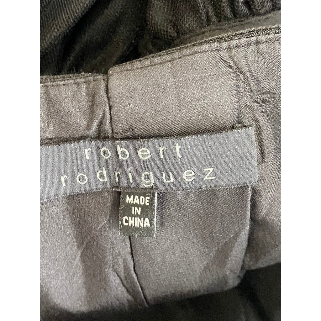 ROBERT RODRIGUEZ Women's Black Cross-Back Straps Mesh Skirt Mini Dress SZ 8