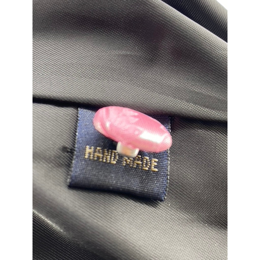HISDERN Men's Black-Pink Paisley Print 5-Button Suit Vest SZ XL