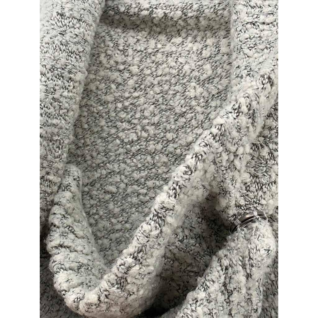 RDI Women's Gray Marled Cowl-Neck Asymmetrical Poncho SZ L