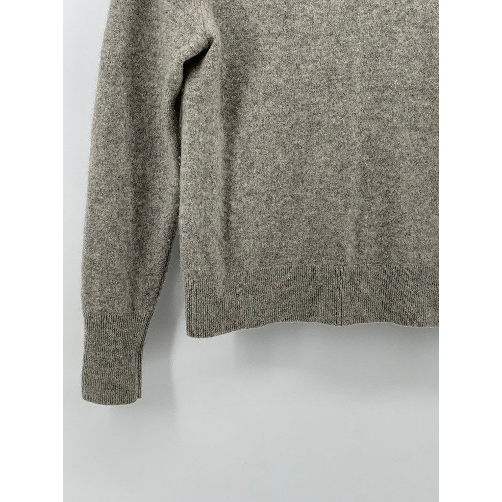 UNIQLO Women's Light Gray Cashmere Crewneck Long Sleeve Pullover Sweater SZ S