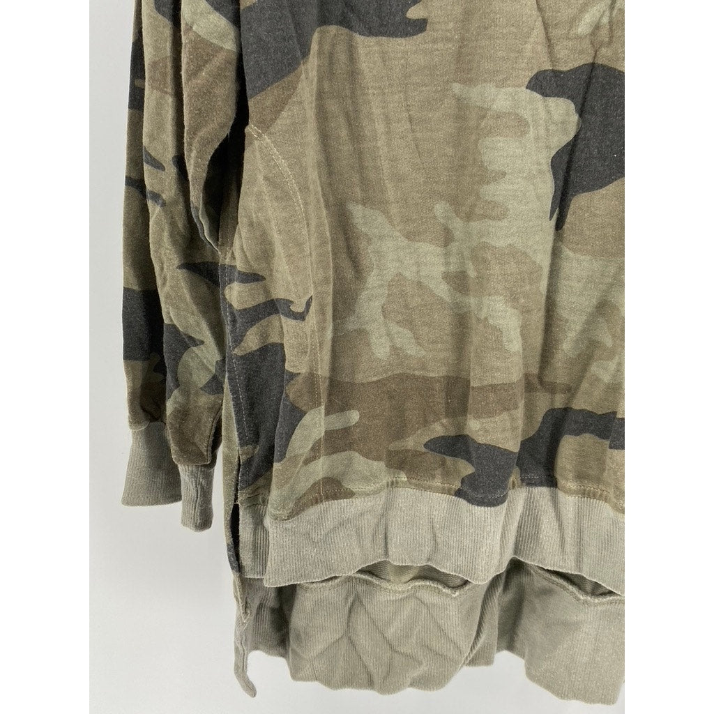 DANTELLE Womens Open Slit Long Sleeve Camo Top Sz 1x