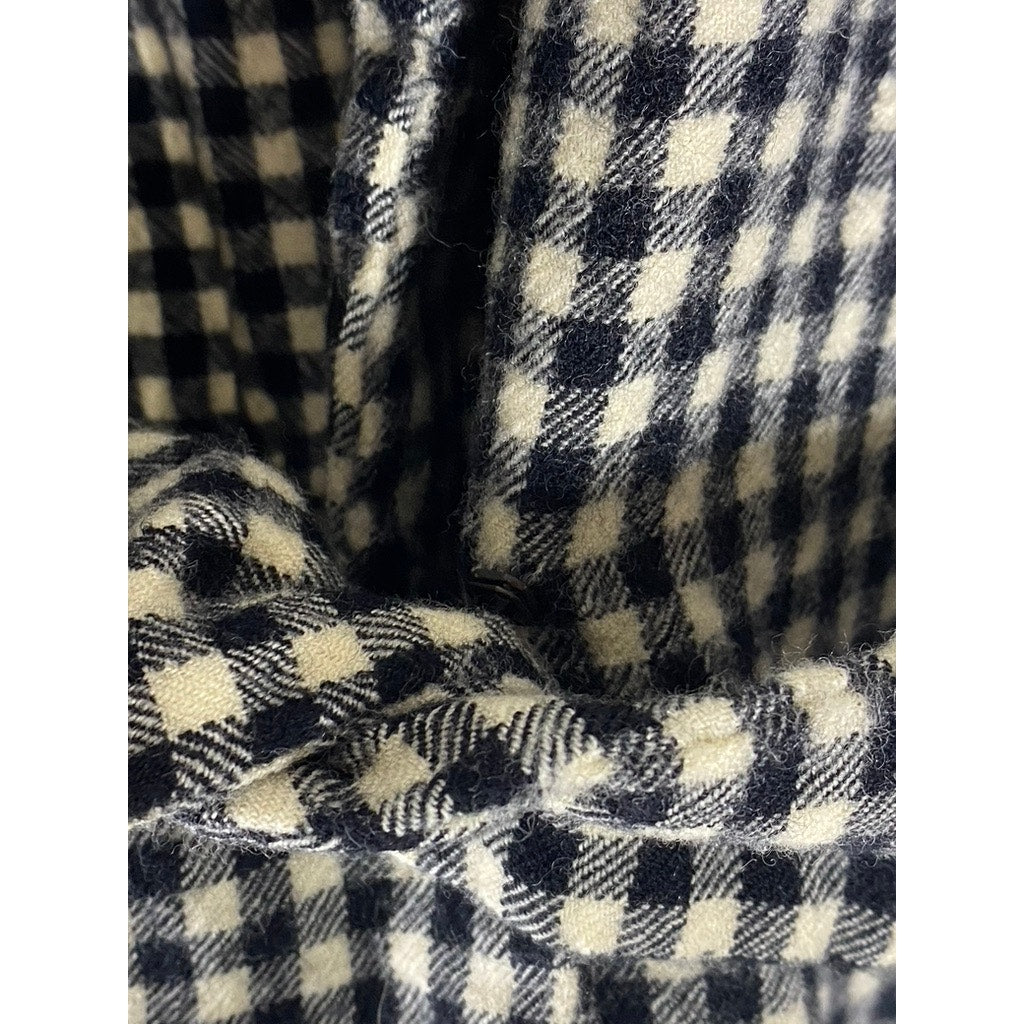 REGINA KRAVITZ Women's Vintage Black-Tan Checkered Wrap Notch Lapel Coat SZ 10