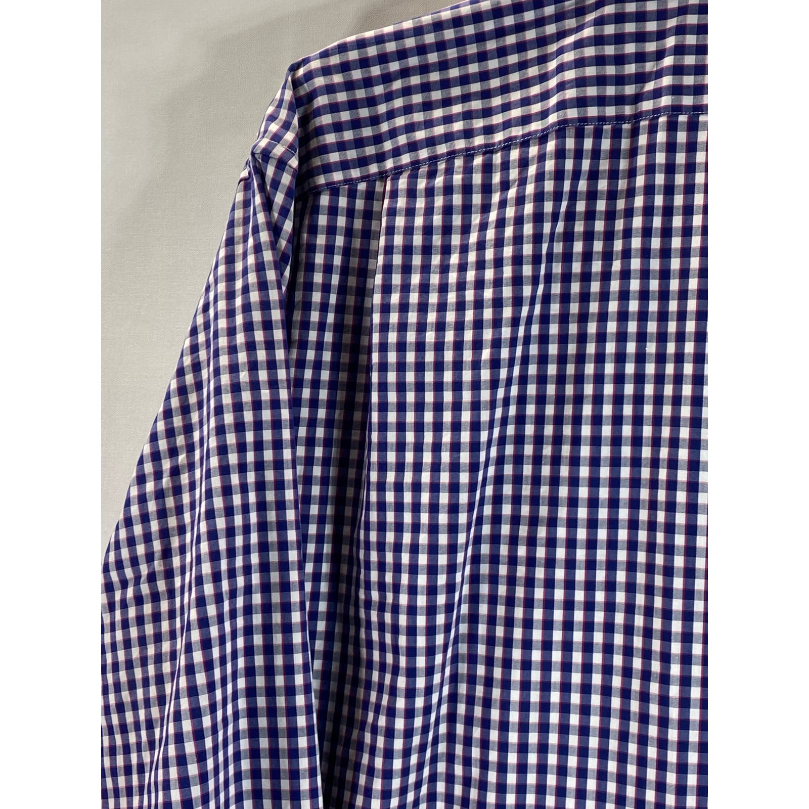 J. CREW Men's Blue Gingham Slim-Fit Performance Button-Up Long-Sleeve Shirt SZXL