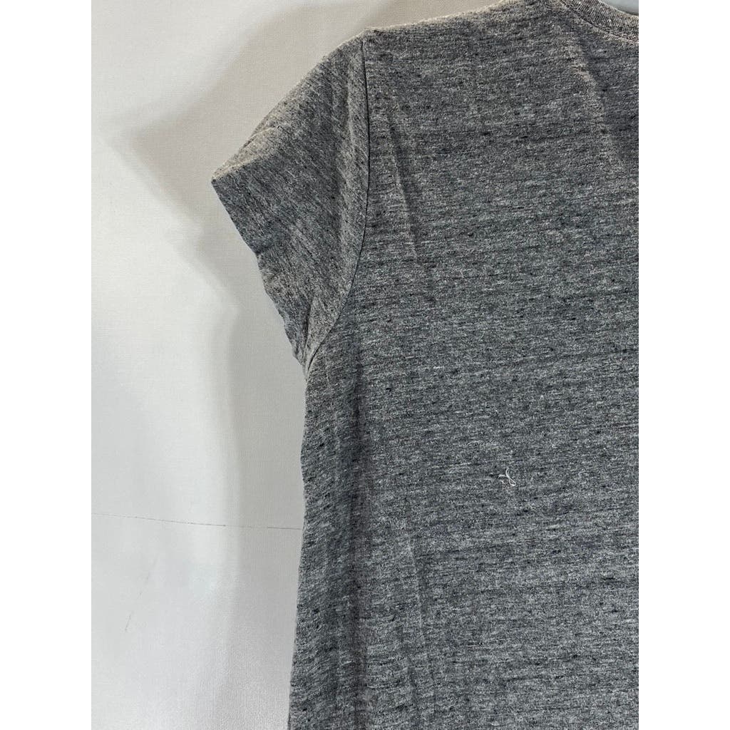 MARINE LAYER Women's Heather Gray Crewneck Pocketless Short Sleeve Top SZ XS