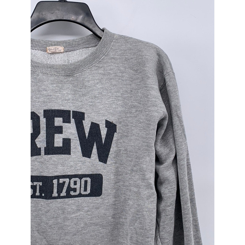 JOHN GALT Women's Heather Gray Casual Crewneck Logo Cropped Sweatshirt SZ OS