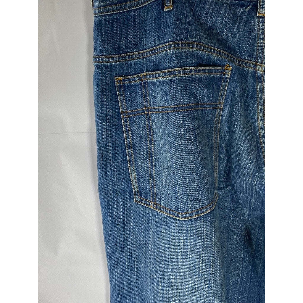 SEAN JOHN Men's Vintage Dark Blue Denim Baggy Straight-Leg Five-Pocket Jean SZ38